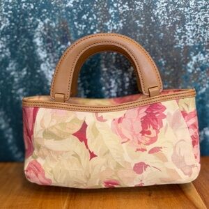 Fossil Vintage Y2K Floral Leather Canvas Mini Satchel Handbag (GVC)